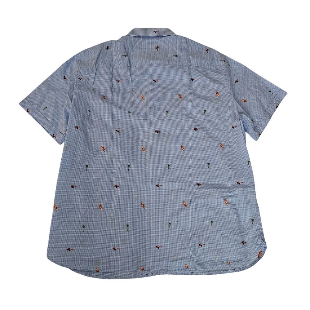 Johnston & Murphy Men's Light Blue Embroidered Short Sleeve Summer Shirt Size XL - Picture 3 of 9
